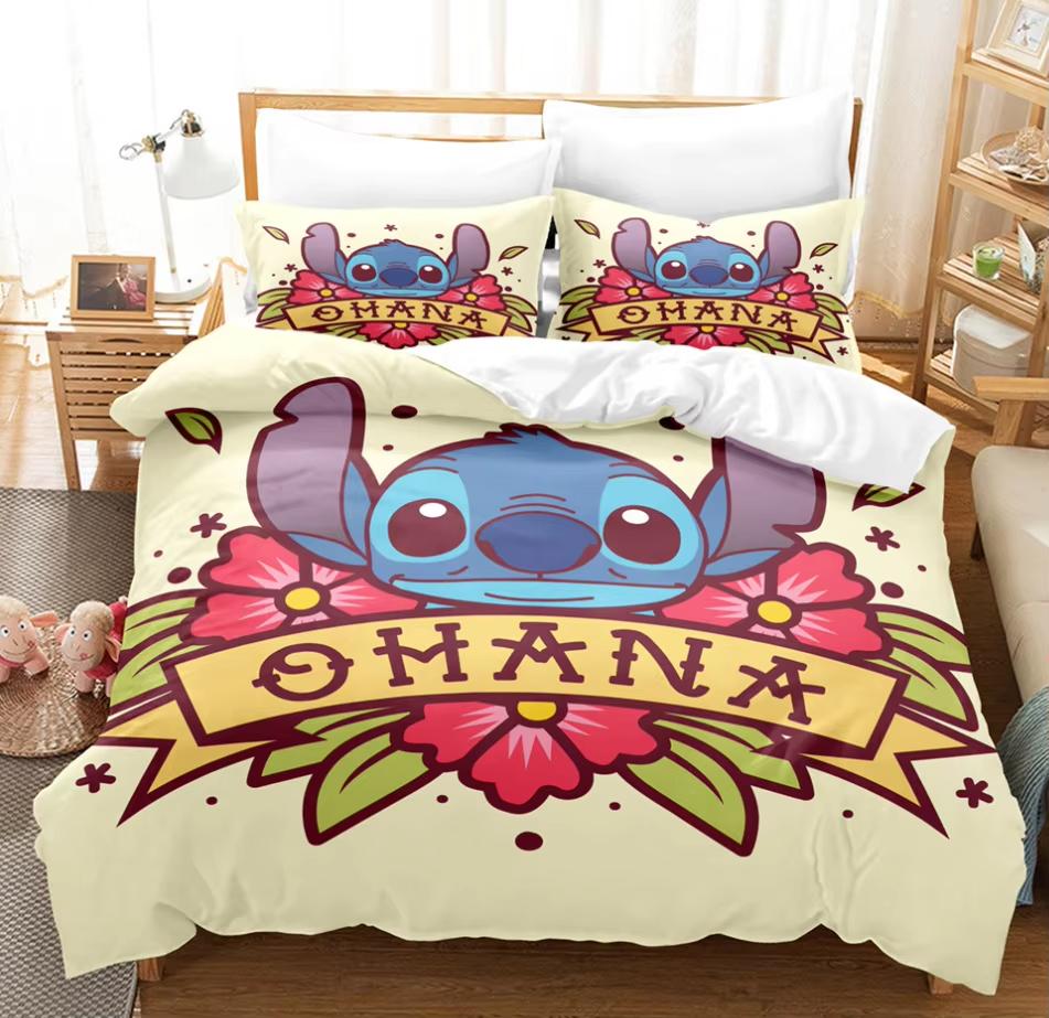 Аниме Мультяшное Пододеяльник Размер Queen Size King Size Комплект Постельного Белья Милый Принт 3 Шт Детское Удобное Постельное Белье Содержит 2 Наволочки