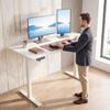 Standing Desk Memory Control Height Adjustable Desk 2 Cable Holes LED Display Sit Stand Desk White