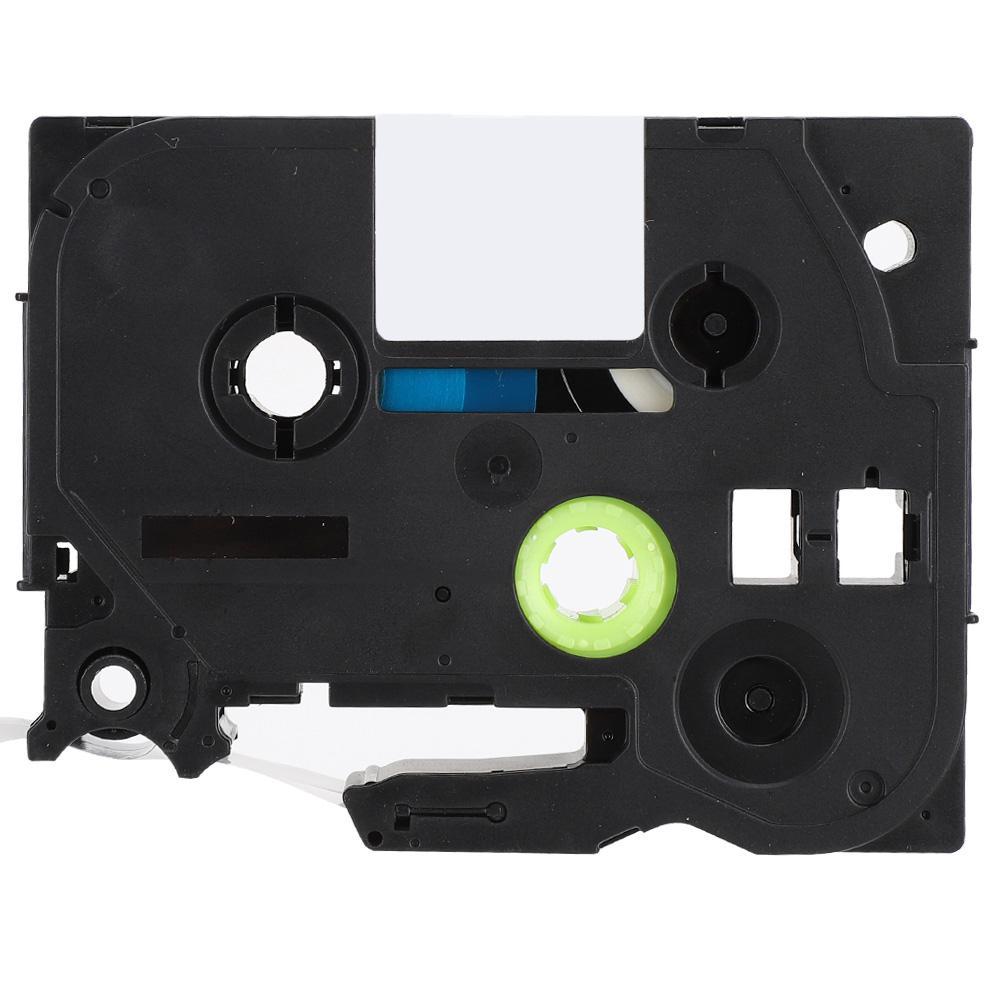 Print Label Ribbon for Compatible for TZe Labeler White On Silver Ribbon 12mm