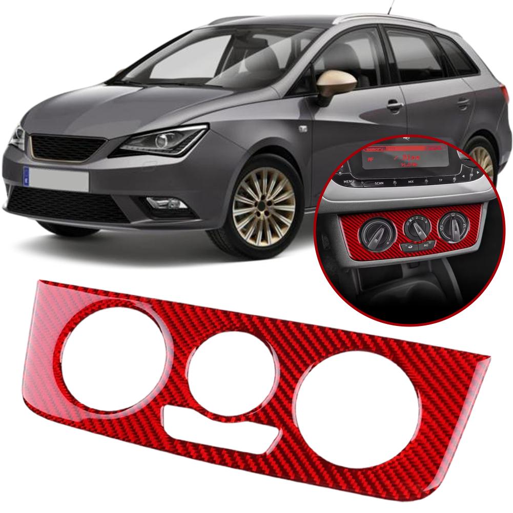 Для Seat Ibiza 6j 2009 2010 2011 2012 2013 2014 Настоящая наклейка на руль LHD Рамка из волокна Отделка AC Мягкая центральная панель RHD Углерод B3R4
