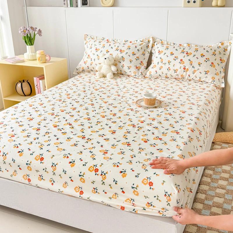 Высококачественная напечатанная простыня на резинке для одного, двуспального, размера Queen, с эластичной резинкой, простыня мягкая, удобная