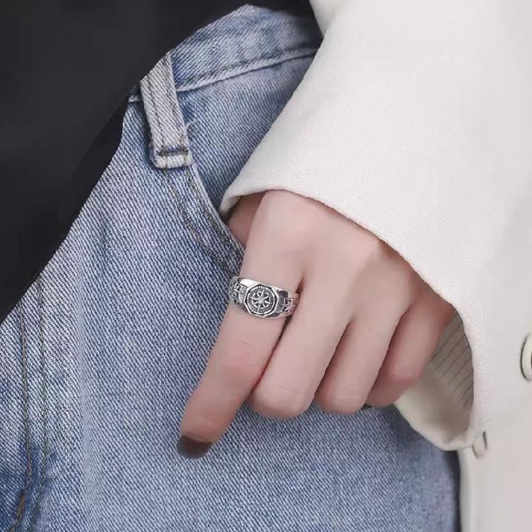 Ретро Звездные Кольца Регулируемый Размер с Шестиугольным Отверстием Унисекс Хип-Хоп Украшения Подарок для Фаната Аниме