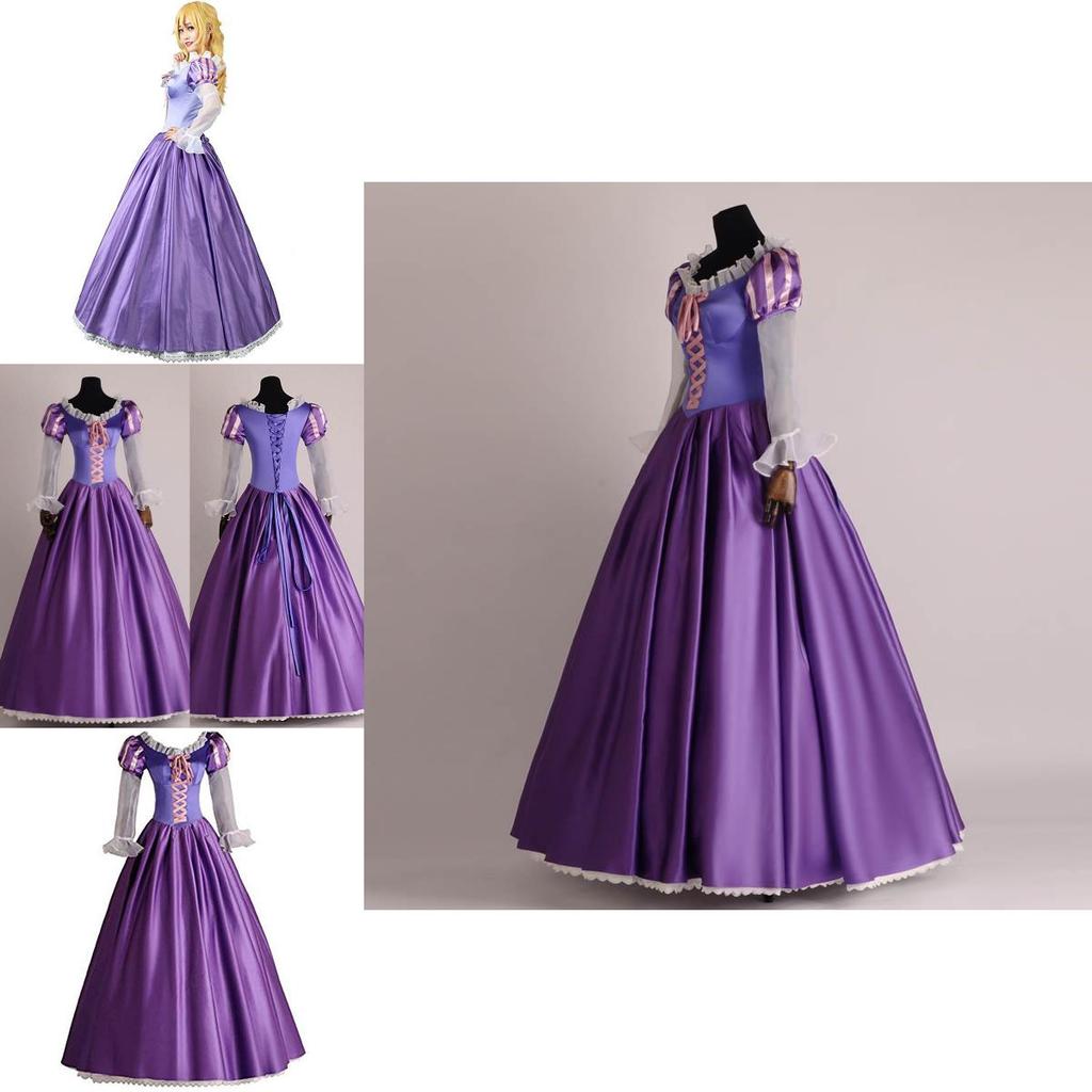 Elegant Adult Rapunzel Fancy Women Dress Cosplay Costume For Halloween Parties