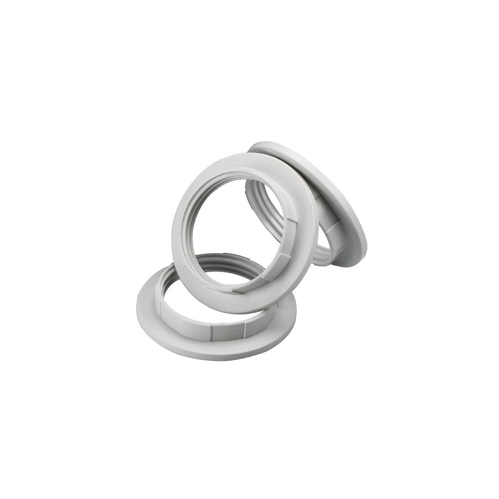 White Light Socket Shade Ring, Aluminum Lamp Retainer Rings Replacement for Glass Light Fixture Porcelain Lamp Holder, Threaded Diameter 39mm