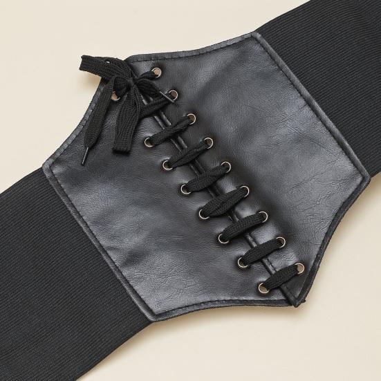 Женский пояс на шнуровке, бандажный регулируемый узкий пояс в стиле панк, широкий пояс для похудения, темный стиль