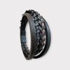Tiger Eye Multilayer Leather Bracelet Black 21cm