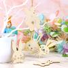 AD23-70PCS Unfinished Blank Wood Cutout Wooden Easter Bunny  Shaped Wooden Easter DIY Wooden Craft For Easter Spring Durab