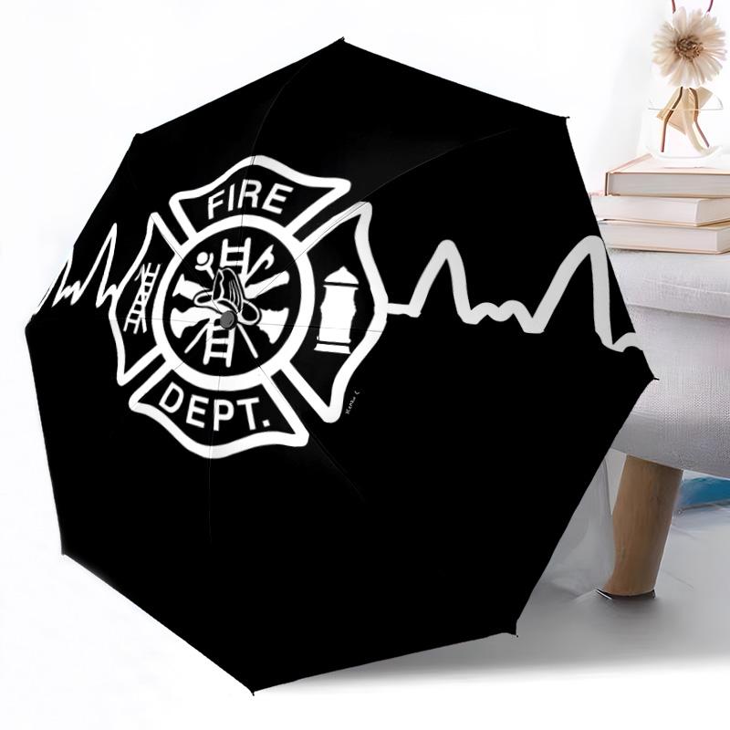 Firefighter Courage and Honor Outdoor Automatic Umbrella Retractable Design with 8-Rib Durability Lightweight Perfect Gift for Friends Family