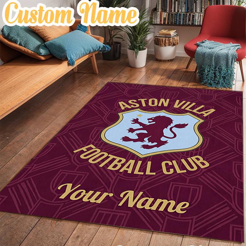 Custom Name Aston Villa Football Club Rug Office Rug Chair Mat Non Slip Carpet Rugs for Bedrooms Dining Room Living Room Home Decor gifts