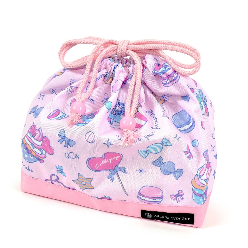 COLORFUL CANDY STYLE Kindergarten Entrance Lesson Shoe Drawstring Gym Clothes Lunch Cup Accessory Back Cross Apron Milky Sweets Candy a La Cute