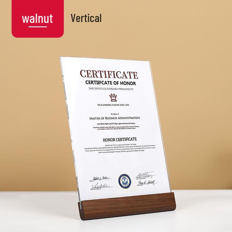 Рамка для сертификата из высококачественного хрустального стекла формата А4 для награды «Отличный сотрудник»