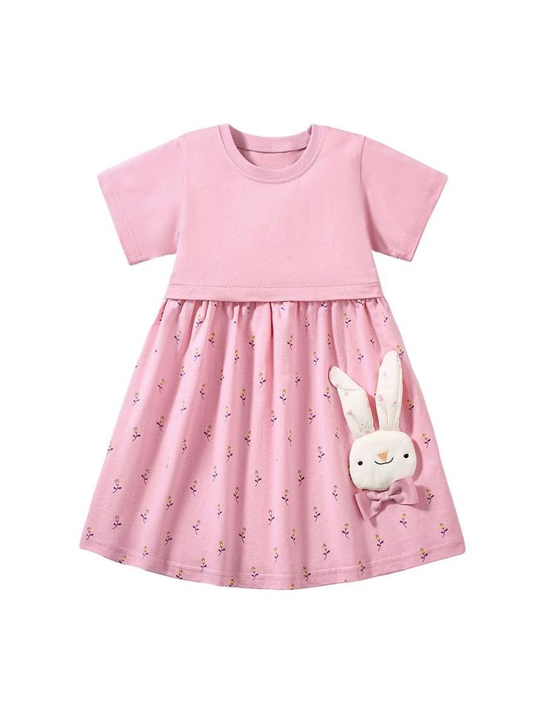 Повседневное платье с мультяшным принтом для девочек - Милое платье принцессы для детей