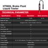 HABOTEST HT663L Тестер тормозной жидкости Автомобильный цифровой тестер тормозной жидкости Звуковая световая сигнализация для