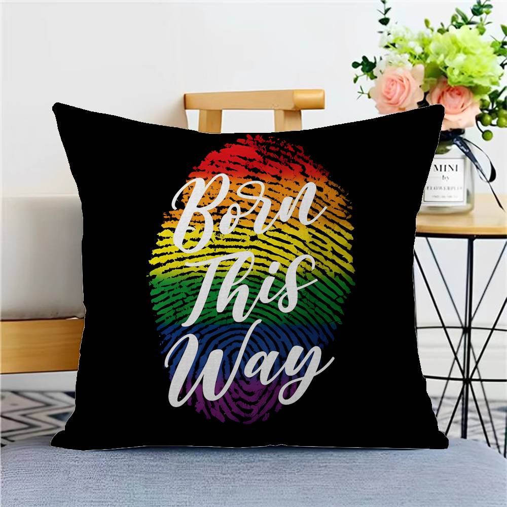 LGBTQ Art Pride Lesbian Gay Rainbow Flag Pillow Anime Pillow Sofa Bed Head Pillow Cover Cushion Cover x cm Fashion