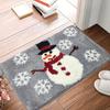 Christmas Bathroom Rug Xmas Snowflake Door Mat Flannel Floor Mat Absorbent Non-Slip Bath Mat for Xmas Home Decor