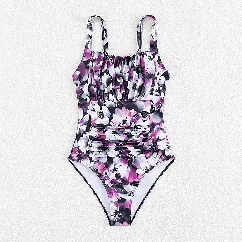 Однотонный слитный купальник бикини