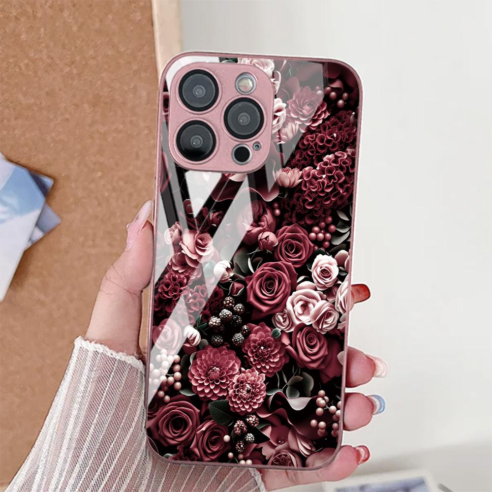 Закаленное Стекло Чехол Для Телефона Для Samsung Galaxy S26 Ultra Funda S25 S24 S23 Plus S22 S21 FE S20 FE Защитный Чехол-Лотос Coque