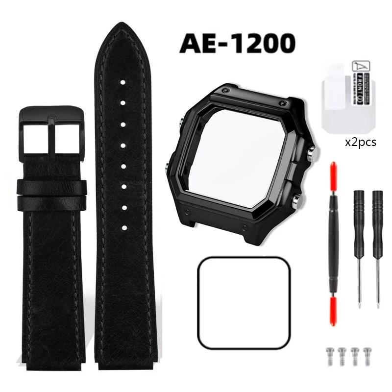 Для Casio 3299 AE-1200 AE-1200WH AE1300 Модифицированный Корпус Часов из Нержавеющей Стали 304 Корпус AE1200 Полностью Металлический Корпус Стальной Ремешок