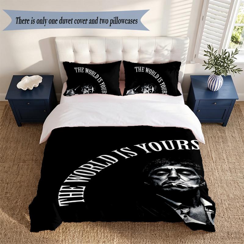 Scarface 3‑Piece Bedding Set Soft Microfiber Duvet Cover Pillowcases Comfortable Bed Linen for Bedroom Decoration