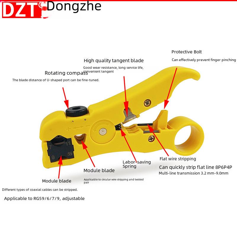 Инструмент для зачистки коаксиального кабеля с ножом для зачистки проводов и плоскогубцами - основные инструменты для зачистки кабеля