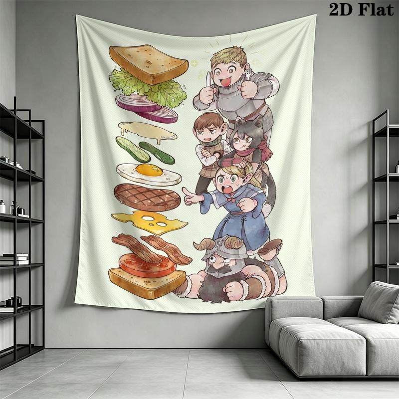 Delicious in Dungeon Wall Tapestry Aesthetic Wall Hanging Printed Fabric Blanket Decorative Tapestries for Bedroom Living Room Home Decor