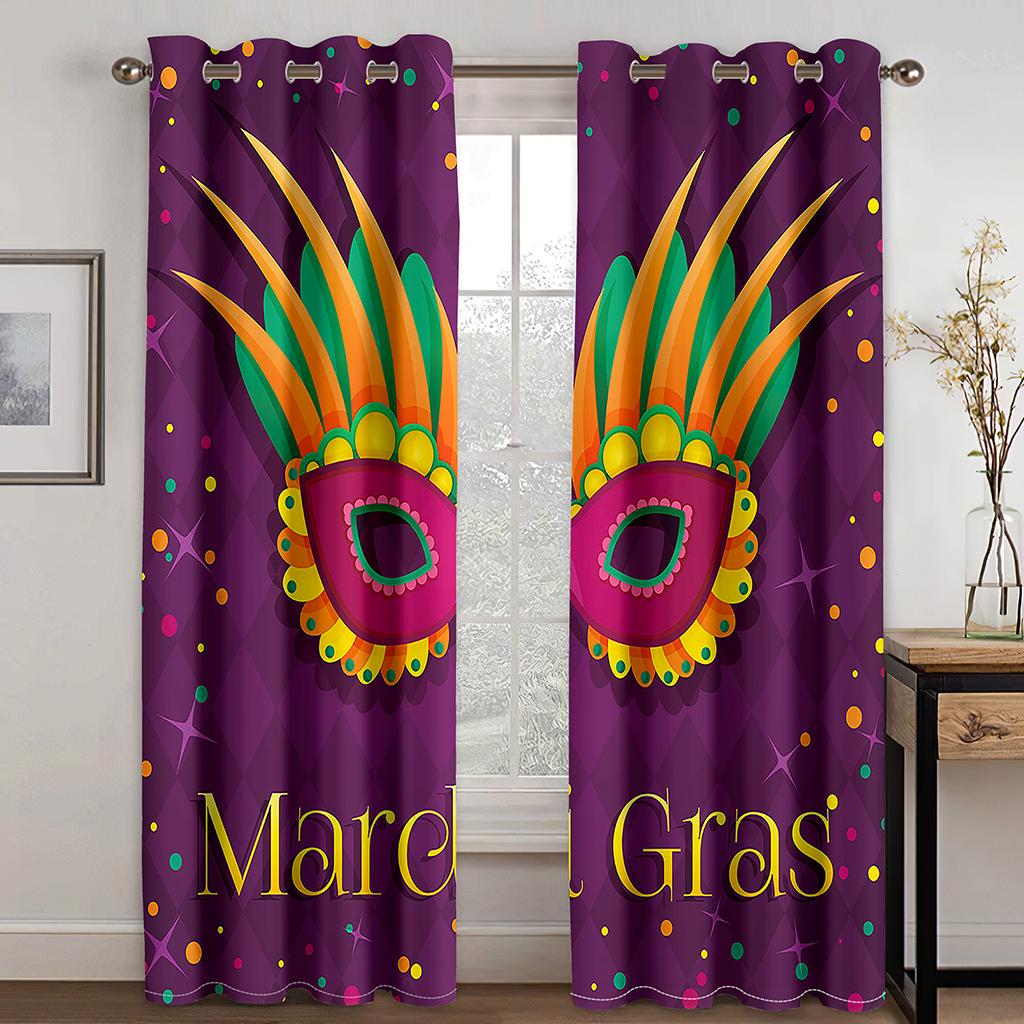 Floral Butterfly Print Drapes Grommet Curtains for Bedroom Living Room Decor with Hooks Rod Pocket