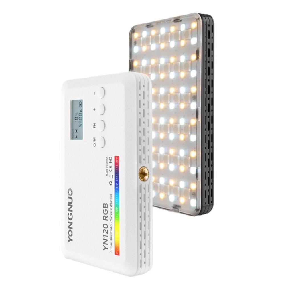 Портативный светодиодный свет Yongnuo YN120 RGB - Регулируемая цветовая температура для прямых трансляций и влогов