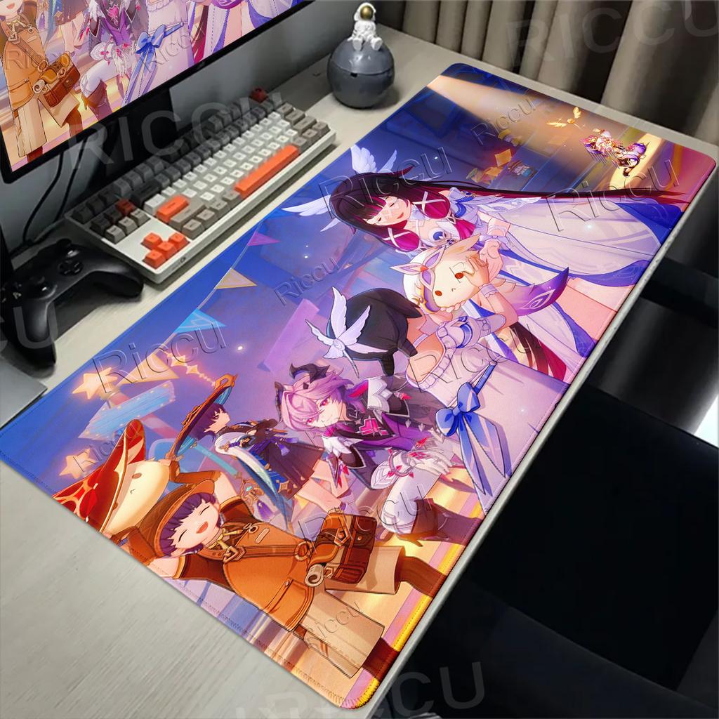 Cute Genshin Impact Columbina Pettern Mousepads Gamer Locking Anime Edge Computer Game Large Rubber Art Mousemat Laptop Desk Mat