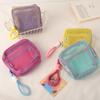 Дофаминовый цветной квадратный косметический чехол Мини-косметичка Полиэстер Органайзер с несколькими отделениями Устойчивый к складкам Предметы первой необходимости для путешествий