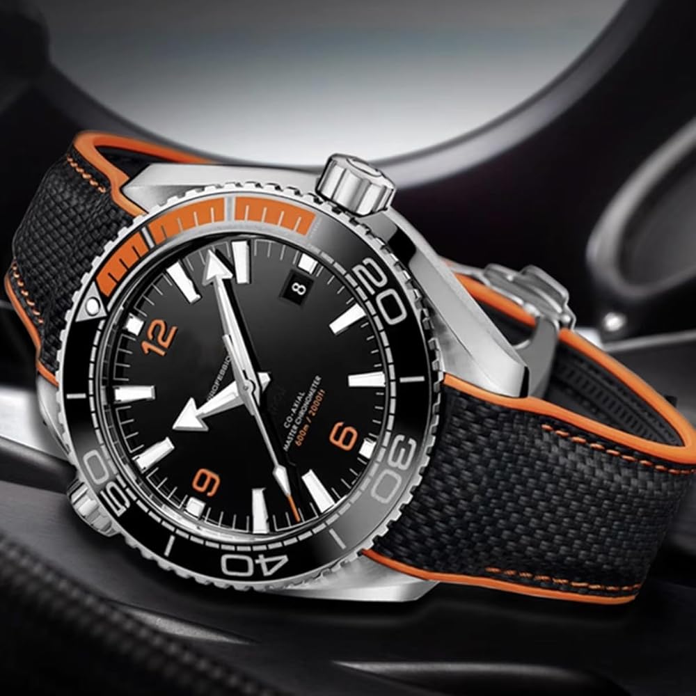 [Nywing] Ремешок для часов 20 мм 22 мм Ремень Omega Seamaster Ремешок Omega Силикон+Холст Резиновый ремешок Водо...