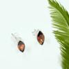 Natural Garnet Marquise Shape Stud Earrings, January Birthstone Handmade Earring