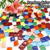 100/300/500pcs Mixed Color Mosaic Tiles, Square Crystal Glass Mosaic, Are Colored Glass Art, Handmade Crafts, and Home Decoration