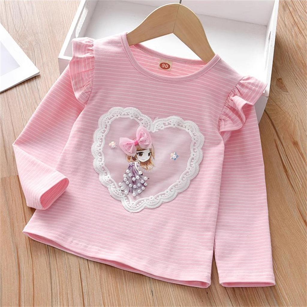 Girls Long Sleeve T-Shirt Girls' Cotton Elastic Long-Sleeved T-shirt For Baby Girls