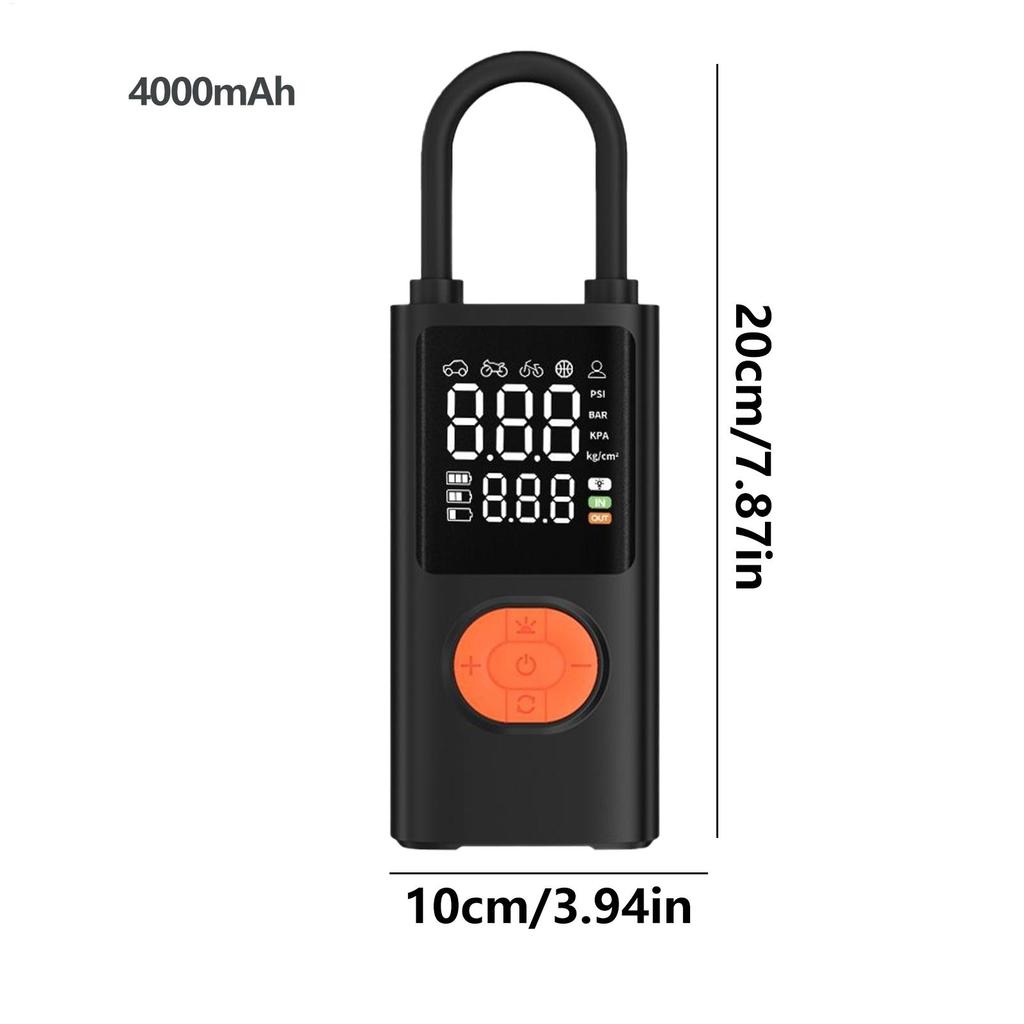 Portable Tire Inflator Electric Air Pump Rechargeable Light Tire Inflator With Digital Pressure Gauge For Motorcycle Truck Ball