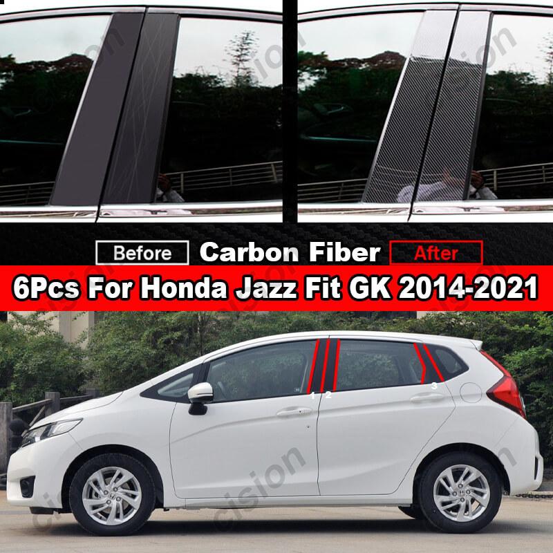 6 шт. Накладка на стойку кузова (B, C, D, BC) для окон двери автомобиля Honda Jazz Fit GD GE GK GS GR 2001- Зеркальный эффект ПЭТ-наклейка