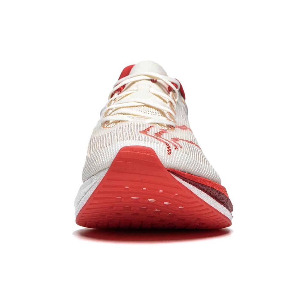 Li Ning Feidian 3 Challenger Ткань Амортизация Устойчивость к истиранию Дышащие Низкие Беговые кроссовки Женские Красный Белый ARMT038-25