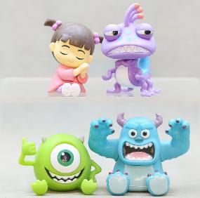 Корпорация Монстров 4 шт. Q Стиль Аниме Фигурки Действия Джеймс Салливан Майк Рэндалл Боггс Бу Модель Игрушка Настольный Декор Для Детей Фанатов Аниме