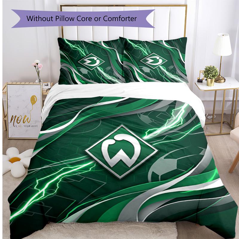 Werder Bremen Football Printed 3 Pieces Bedding Set, Comfortable Skin Friendly Bedroom Duvet Cover Set
