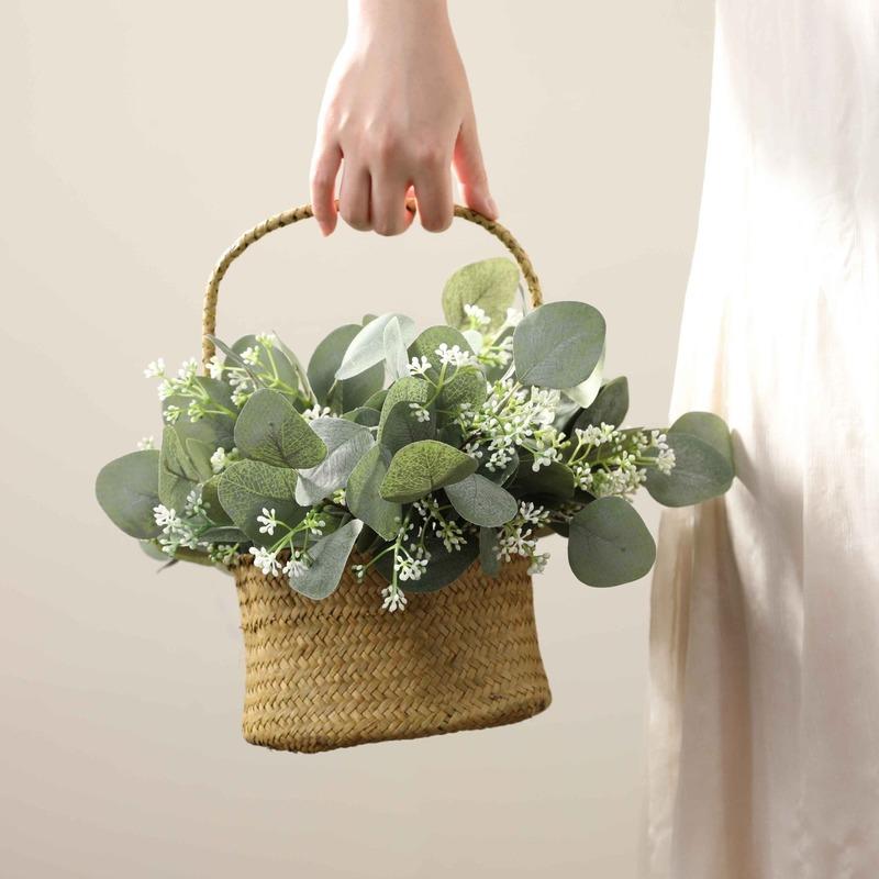 6 шт. искусственные листья эвкалипта стебли ветки DIY искусственные растения для свадьбы домашний декор сада