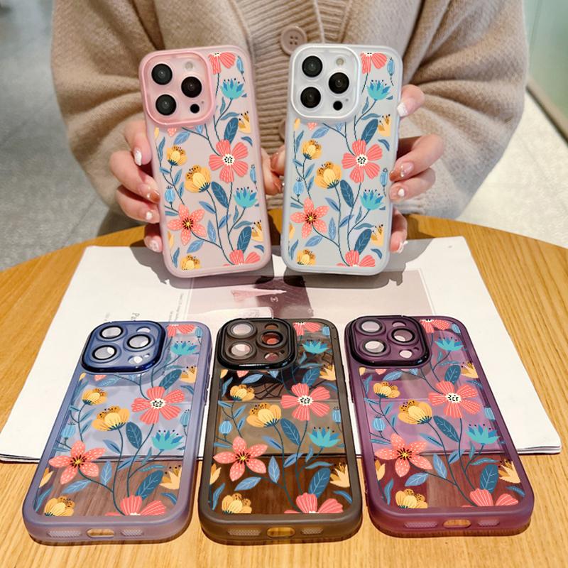 Мягкий силиконовый чехол для телефона с цветком для iPhone 16 Pro 15 Plus 14 13 12 Pro Max 11, защита объектива, противоударный бампер, задняя крышка