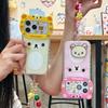 Милый мультяшный чехол для телефона Rilakkuma с изображением головы большого медведя для iPhone 17 17Pro 17Promax 16 15 14 Pro Max 16pro с подвеской-браслетом