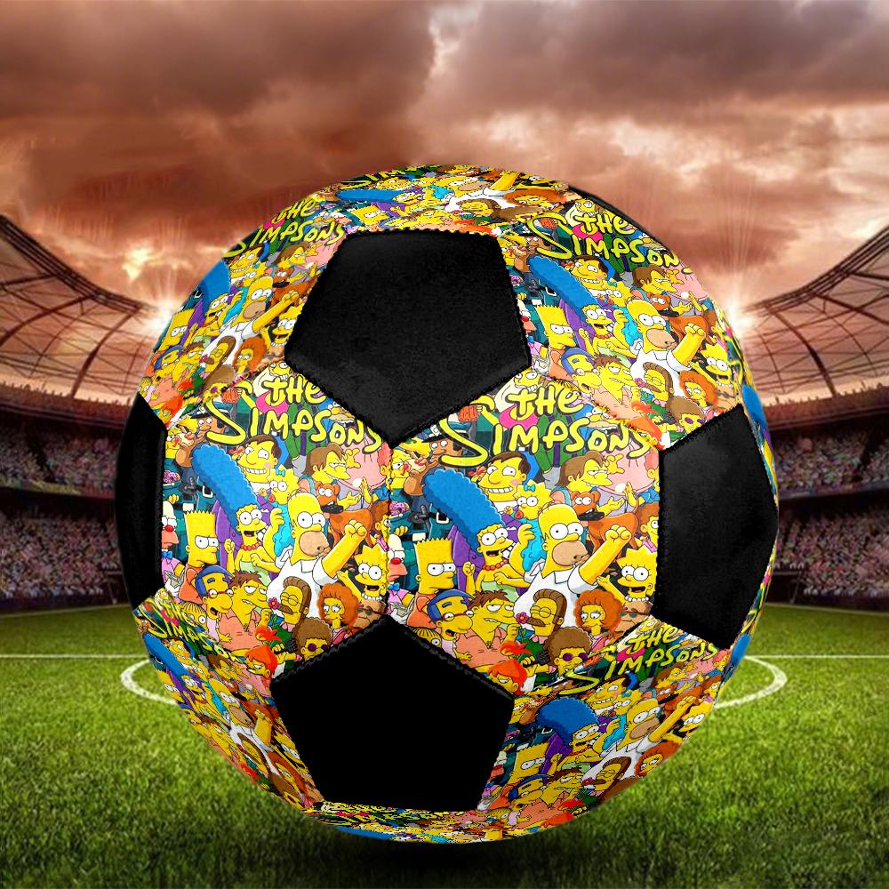Simpsons Family Indoor Soccer Ball Colorful Machine Stitched PVC Size 5 Team Training Competition Ready Durable High-Bounce Cool Sports Gift