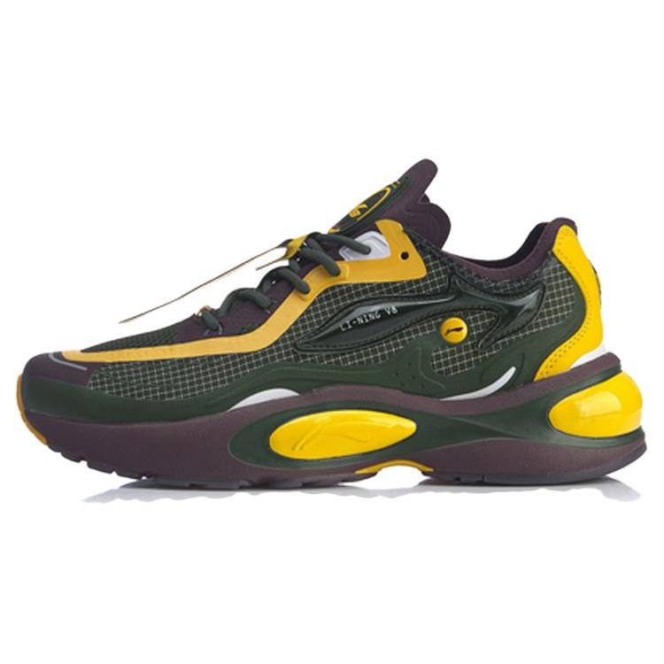 Li Ning V8 1.5 Нескользящие Легкие Низкие Беговые Кроссовки Мужские Желто-Черные ARHQ049-3