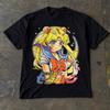Sailor Moon Винтажная японская аниме графика Футболка Летняя Унисекс Женская Уличная Одежда Повседневный Тренд Харадзюку YK Парная Футболка Топы