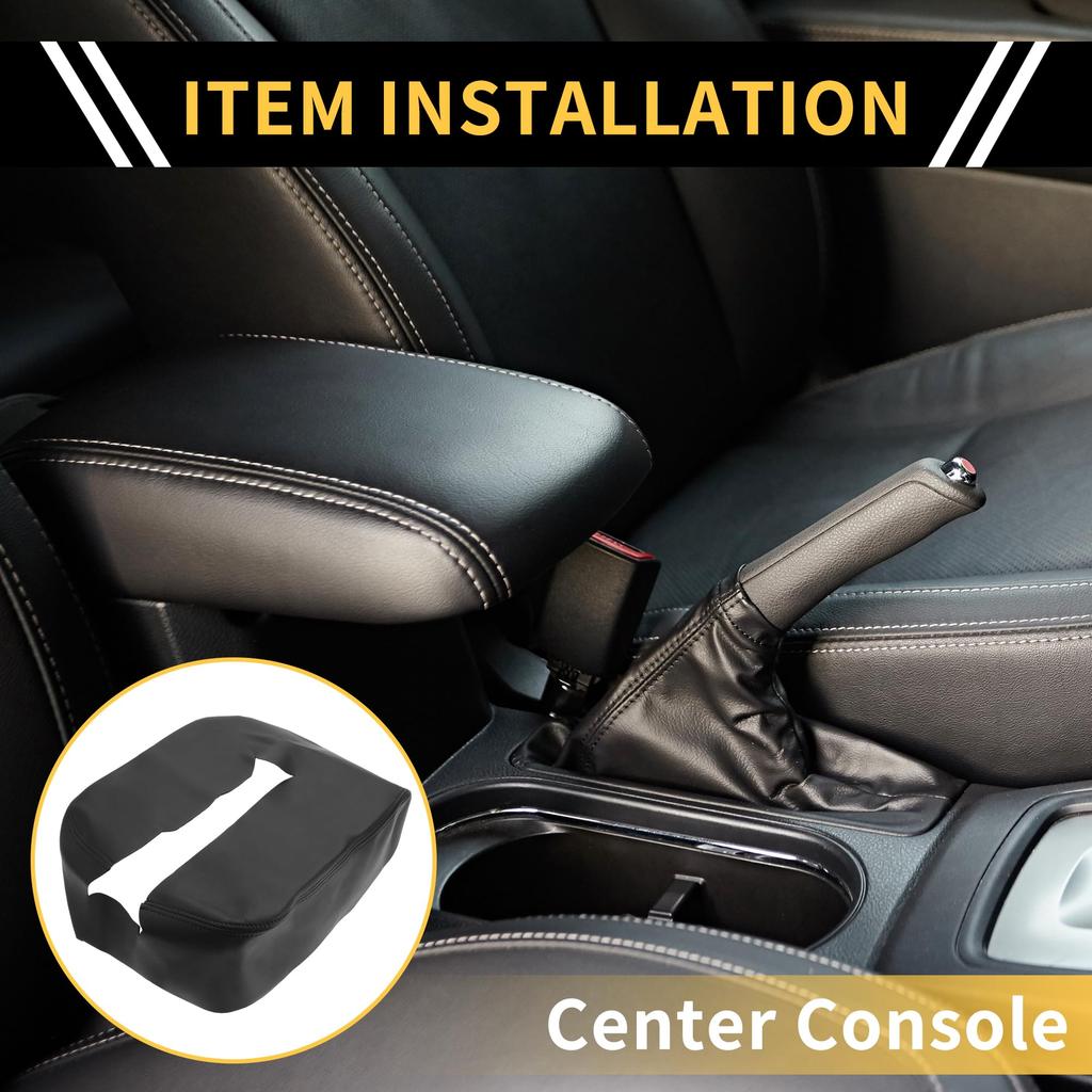 REPAIROCK Chevy Silverado 1500 2007-2014 Tahoe Middle Console Pad Armrest Protector Microfiber Leather Black