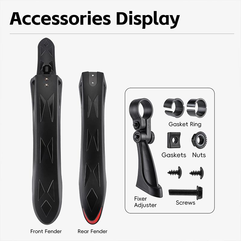 WEST BIKING Reflective Bicycle Fender High Toughness Bike Front Rear Mudguard For 26-27.5 Inch MTB Fenders Bike Accessories