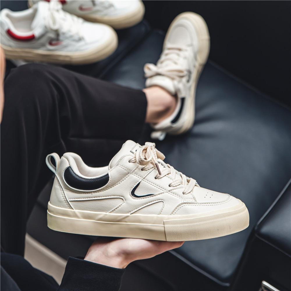 Мужская кожаная обувь Белые кроссовки Пара Повседневная обувь для скейтборда Модная спортивная обувь для мужчин