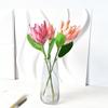 Fake Flower Decoration Soft Fake King Protea Artificial Thistle Flower Flocking Simulation Flower For Bouquet Decoration Home