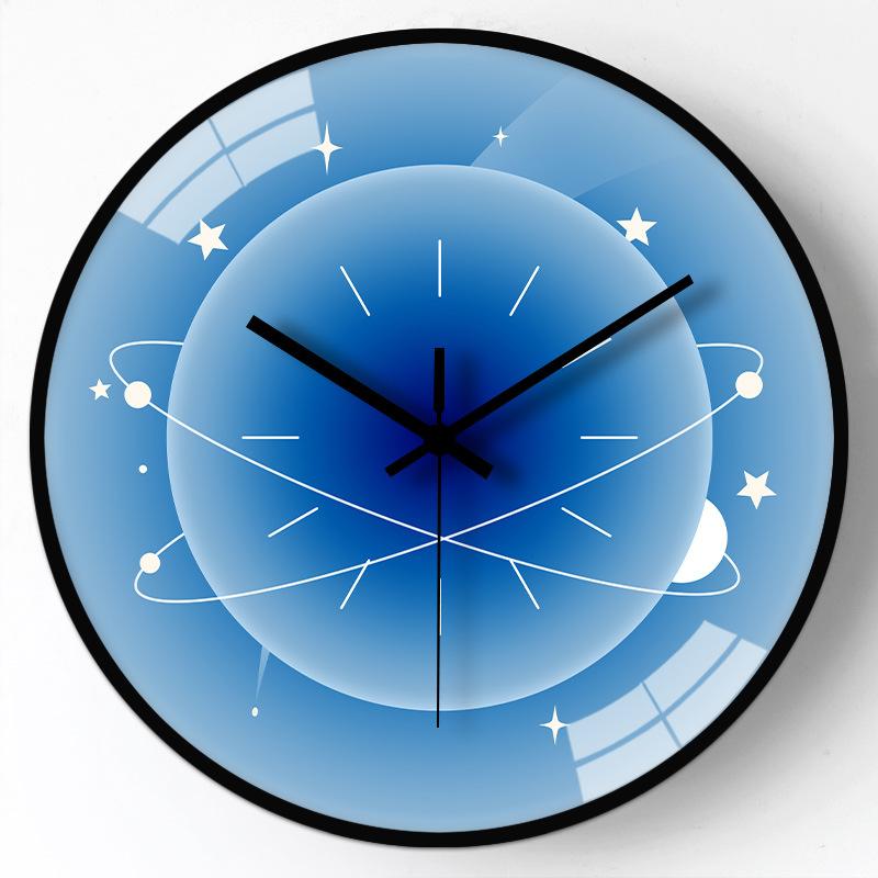 10-дюймовые 25 см часы для гостиной, для дома, без пробивания отверстий, часы-планета, настенные часы, креативные, для спальни, бесшумные часы