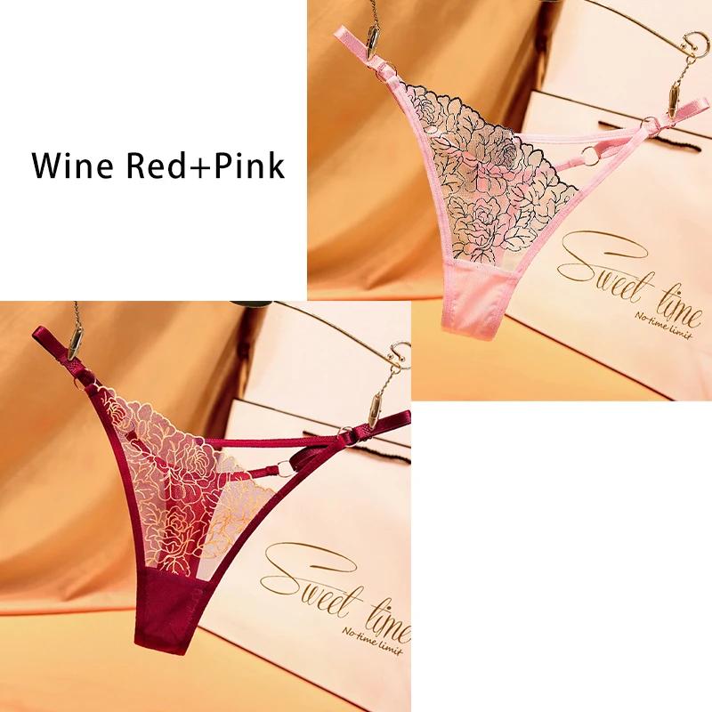 Dulasi Модные брюки-стринги с вырезом на талии и изысканной вышивкой, регулируемый пояс для женского нижнего белья 2271